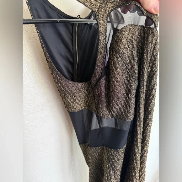 Express Black and Gold Mini Dress - Picture 3 of 7